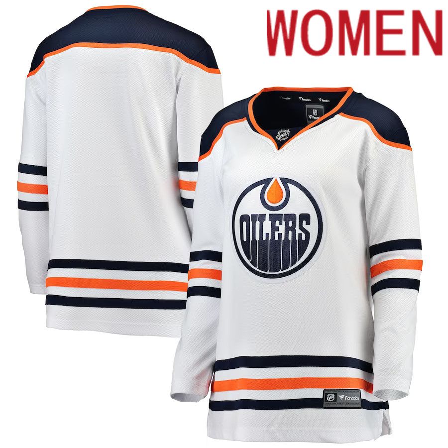 Women Edmonton Oilers Fanatics Branded White Away Breakaway NHL Jersey